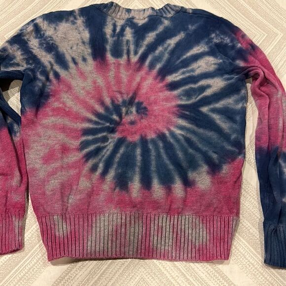 Aqua Girls Blue & Pink Tie Dye Crewneck Sweater - Picture 4 of 4